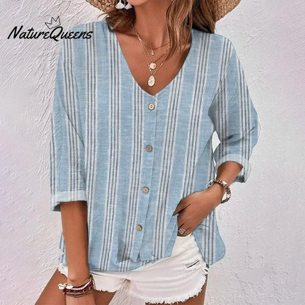 Fresh Blue 3/4 Sleeve Top
