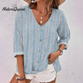 Fresh Blue 3/4 Sleeve Top