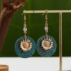 Boho Sunflower Earrings Creative Fashion Vintage Engagement Wedding Drop Earrings Female Jewelry tribal jewelry