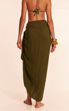 Khaki Linen Look Rectangle Sarong