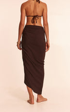 Chocolate Linen Look Rectangle Sarong