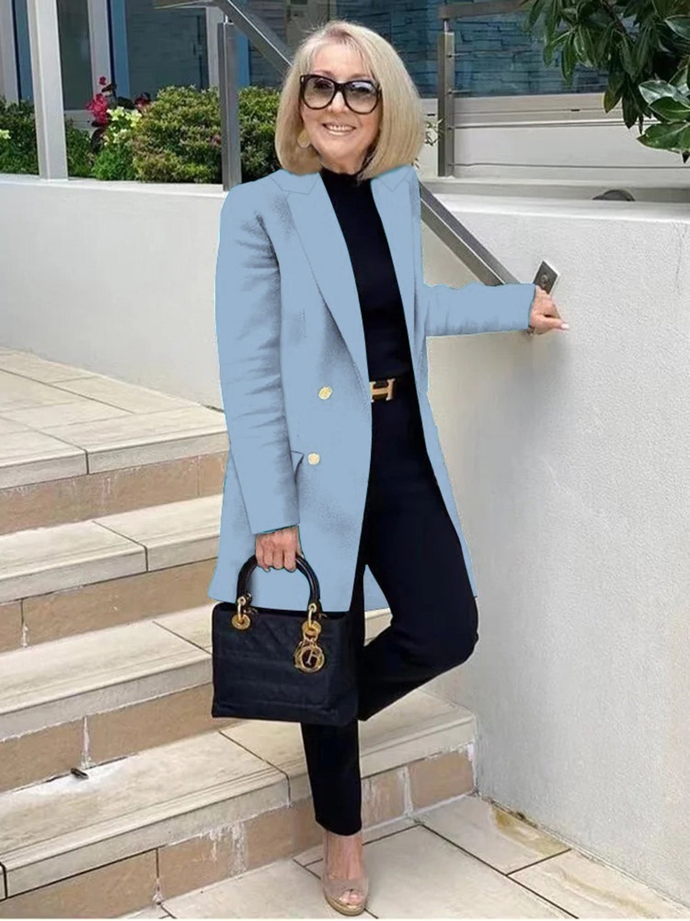 Classic Blazer Solid Color Leisure Cotton Coat for Women