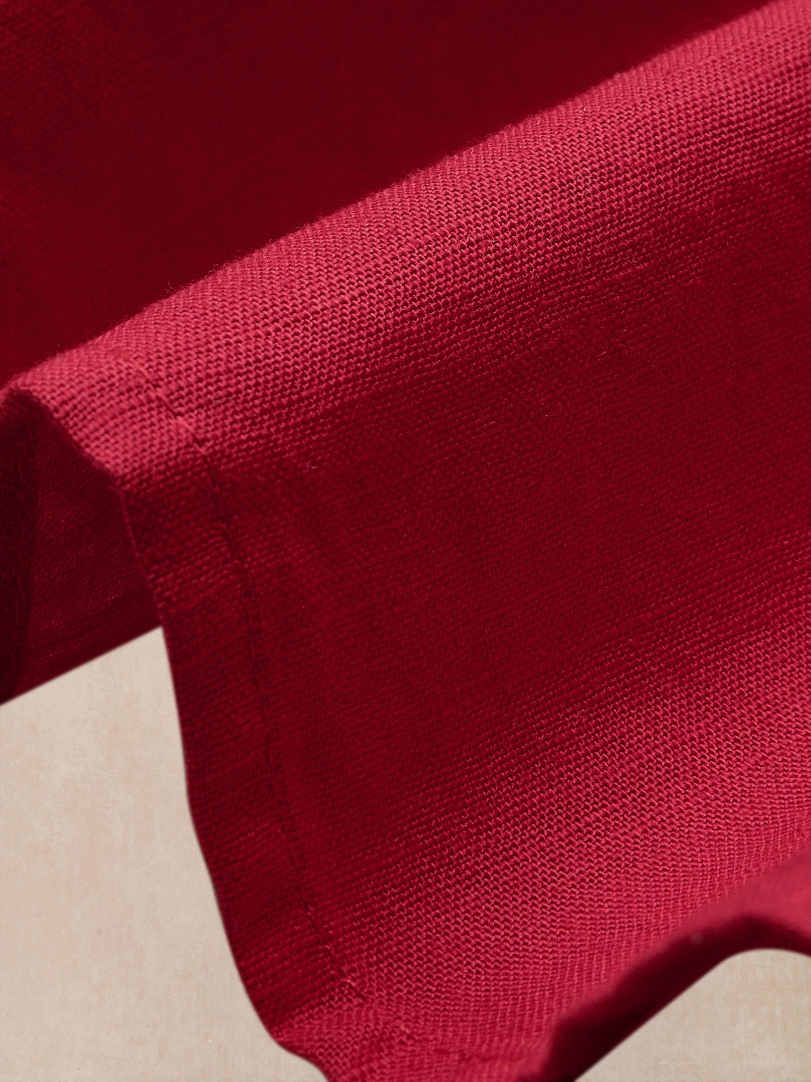 Linen Maxi Dress, 3/4 Sleeve, V Neck, Jane-Inspired Vintage, Tea Party, Linen Blend, Red, Belt