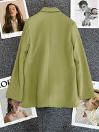 Classic Blazer Solid Color Leisure Cotton Coat for Women