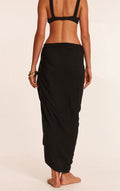 Black Linen Look Rectangle Sarong