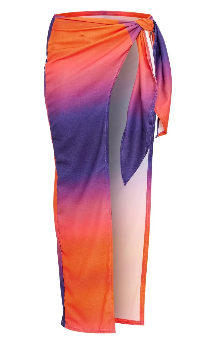 Purple Ombre Printed Tie Maxi Beach Sarong