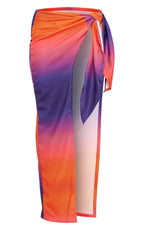 Purple Ombre Printed Tie Maxi Beach Sarong