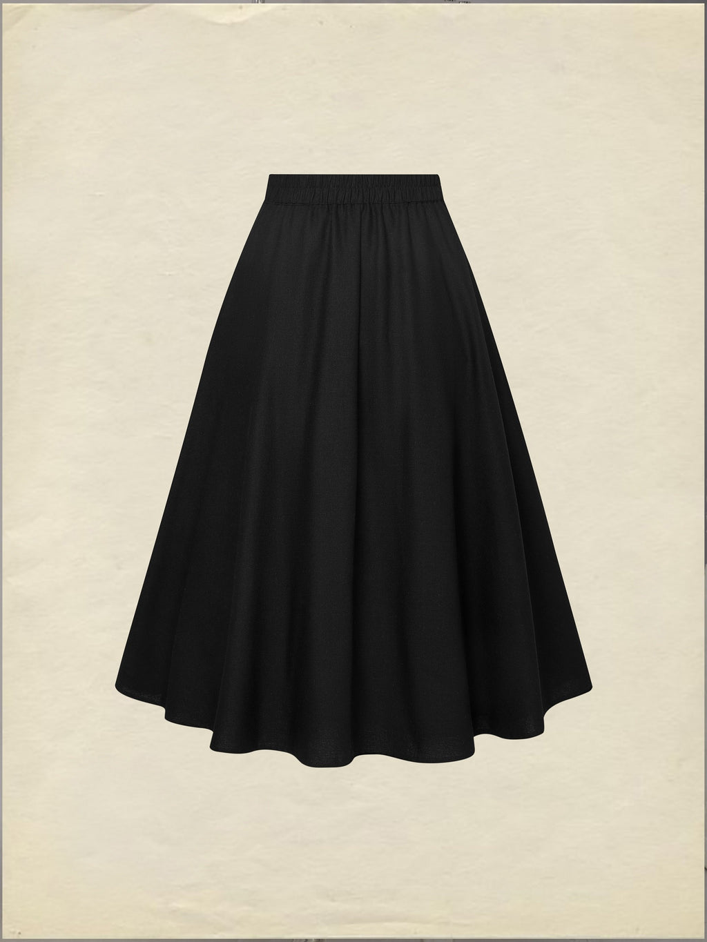 Midi Linen Skirt Set, Long Sleeves, Lapel Collar, Plain, Button Design, Vintage, White