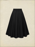 Midi Linen Skirt Set, Long Sleeves, Lapel Collar, Plain, Button Design, Vintage, White