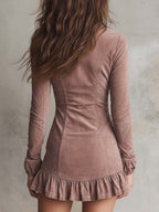 Dusty Rose Washed Denim Mini Dress