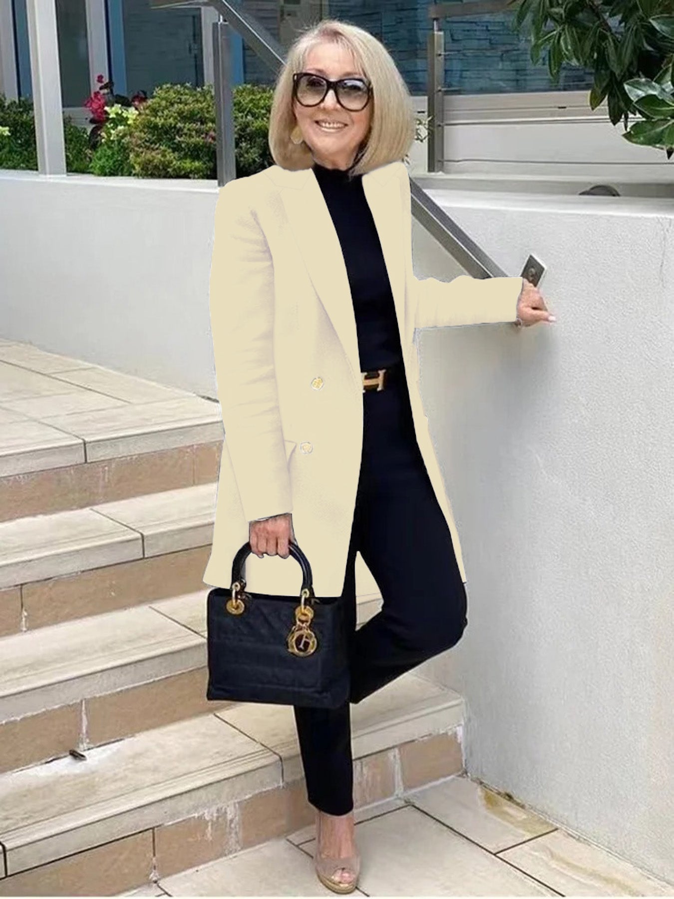 Classic Blazer Solid Color Leisure Cotton Coat for Women