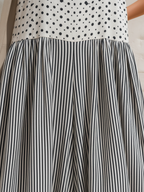 Black & White Mixed Print Sleeveless Wide-Leg Jumpsuit