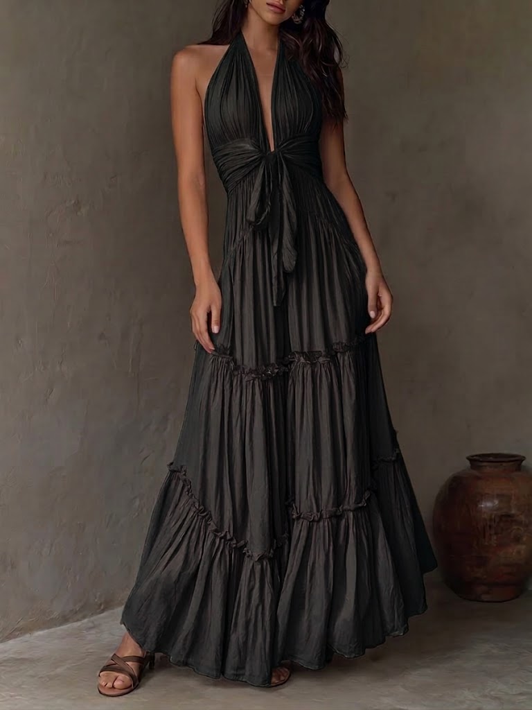 Bohemian Halter-neck Backless Maxi Dress