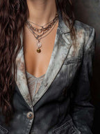 Shadow-Wash Cropped Denim Blazer