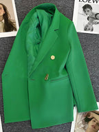 Classic Blazer Solid Color Leisure Cotton Coat for Women