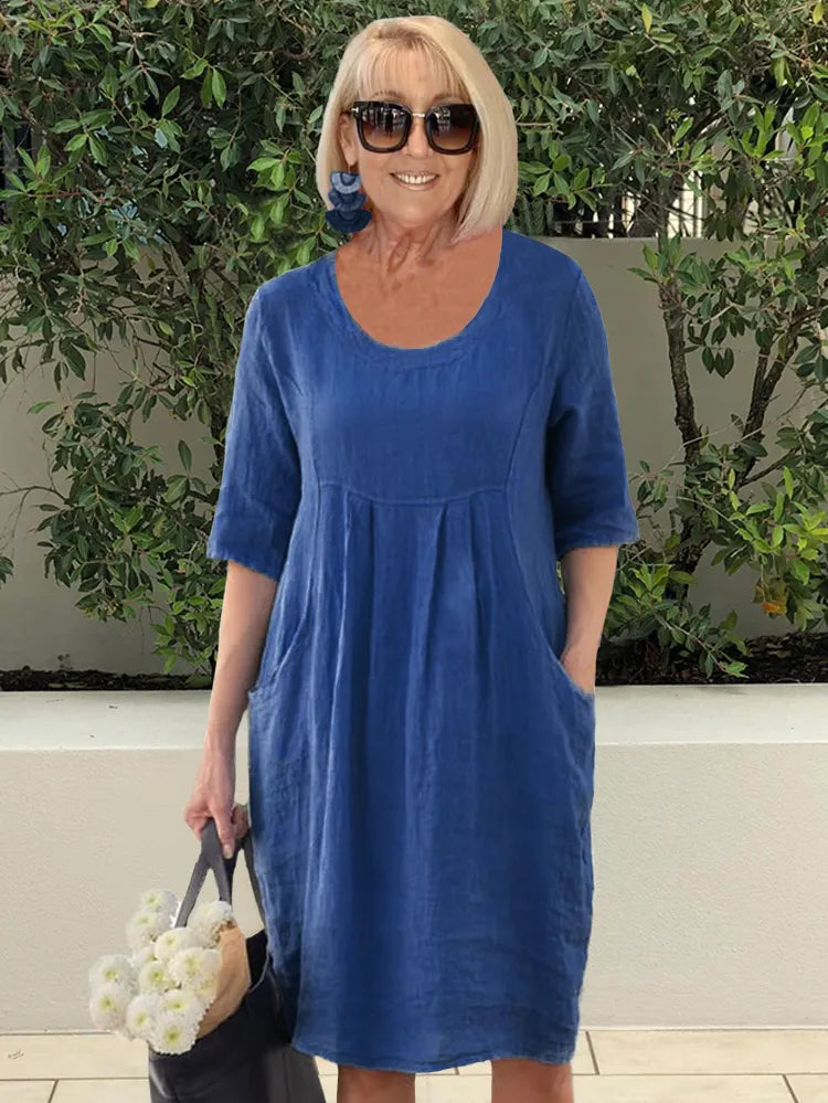 Cotton Pocket Tunic Dress