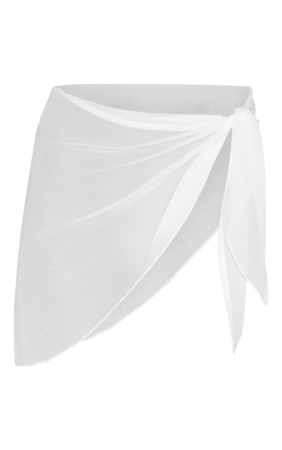 White Chiffon Tie Side Beach Sarong