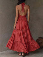 Bohemian Halter-neck Backless Maxi Dress