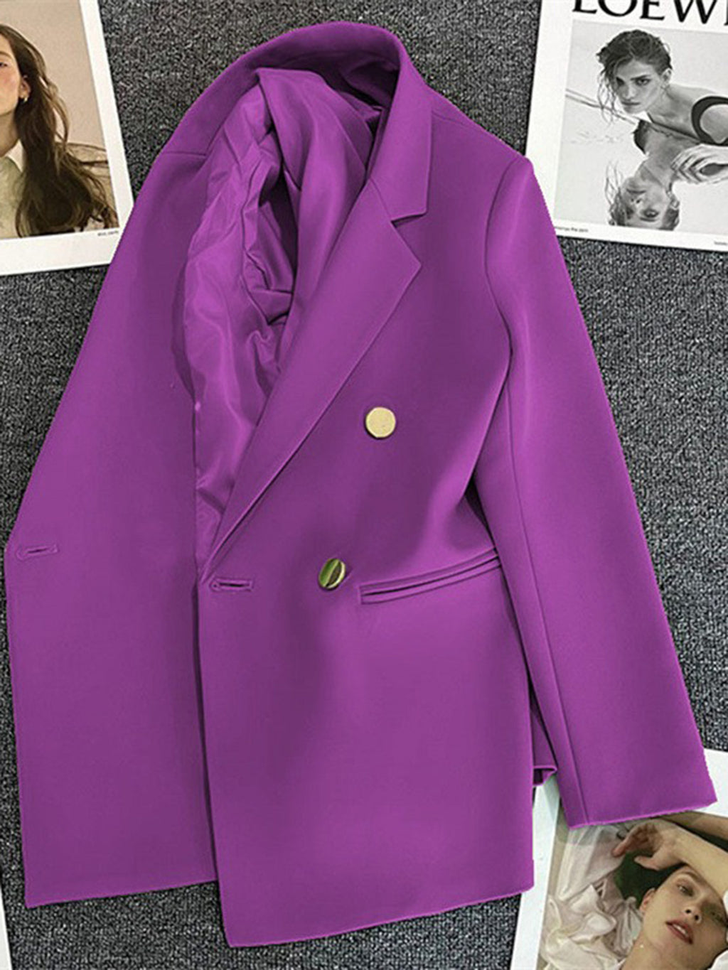 Classic Blazer Solid Color Leisure Cotton Coat for Women