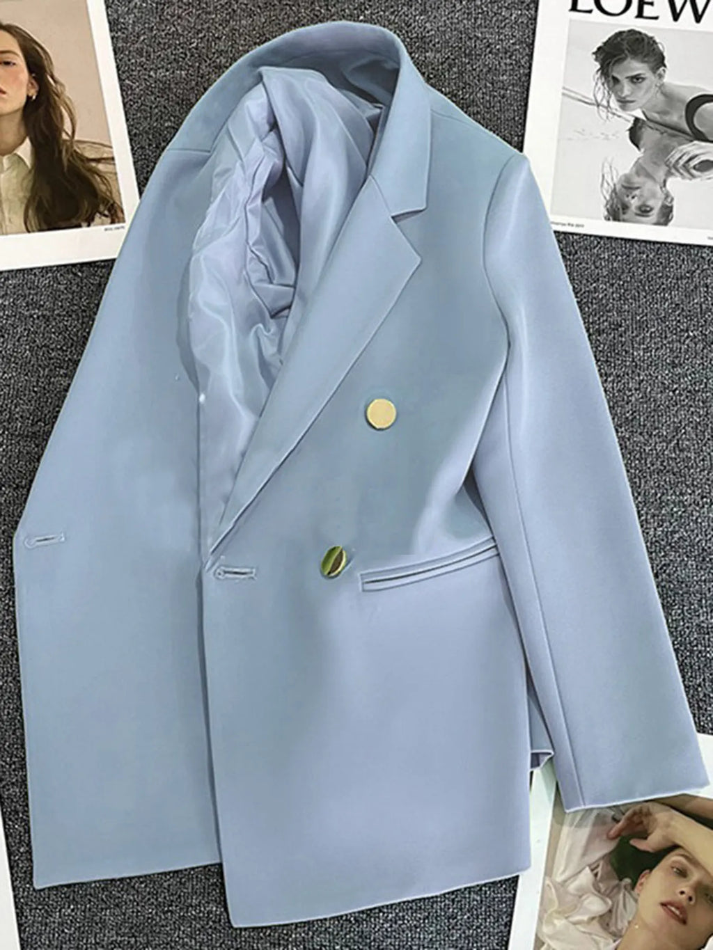 Classic Blazer Solid Color Leisure Cotton Coat for Women