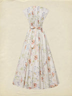 Maxi Cotton Dress, Cap Sleeves, V Neck, Floral, Lace, Vintage, Red