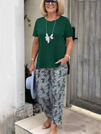 Vacation Two Piece Set Casual Holiday Loose Suit Two Piece Seaside Suit Holiday Clothing Sun Protection Suit