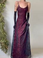 Flower Printed gauze Sleeveless Spaghetti-Neck Bandage Maxi Dresses Fairytale Dress