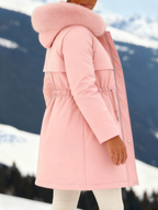 Outfits Cotton-padded Jacket Medium and Long, Large Fur Collar, Down Cotton-padded Jacket, Down Cotton-padded Jacket.