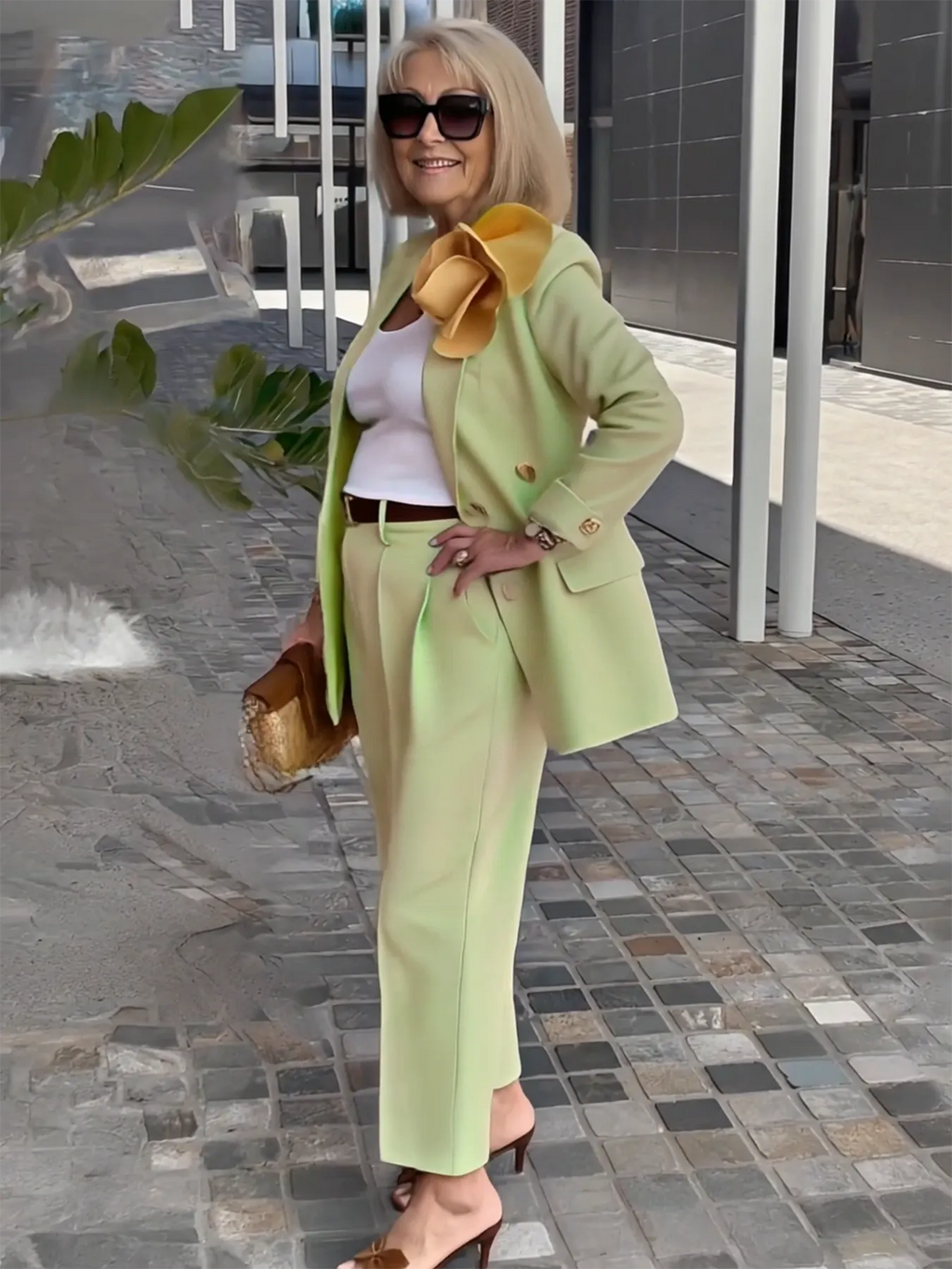 2Pcs Elegant Suit Pants Two-Piece Suit Jacket