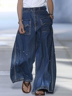 [24-hour shipping out]Casual Loose Graffiti Multi-Pocket Jeans