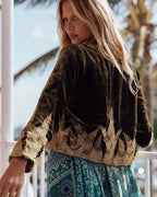 Velvet vintage hippie style cardigan