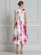 Blossom Muse Floral Fit-and-Flare Midi Dress