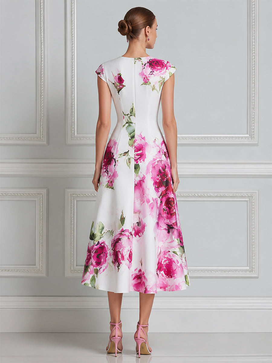 Blossom Muse Floral Fit-and-Flare Midi Dress