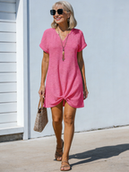 Beach Skirt Blouse Spring Summer V-Neck Twist Dress Beach