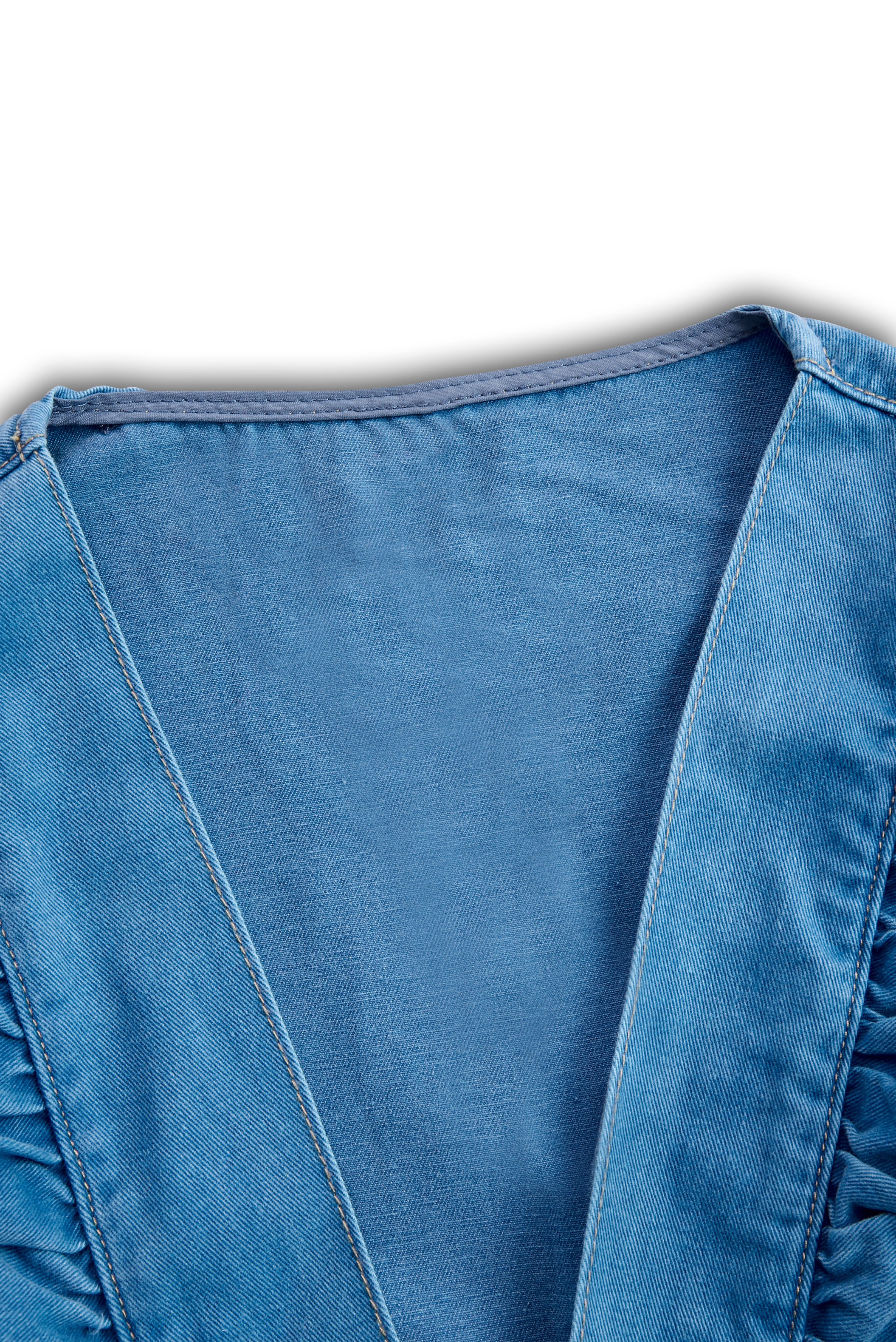 [24-hour shipping out]Fashionable Ruffle Strap Denim Shorts Jumpsuit