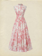 (SIZE:XS-XXL) Maxi Linen Dress , Cap Sleeves, Stand Collar, Floral, Lace, Vintage, Apricot