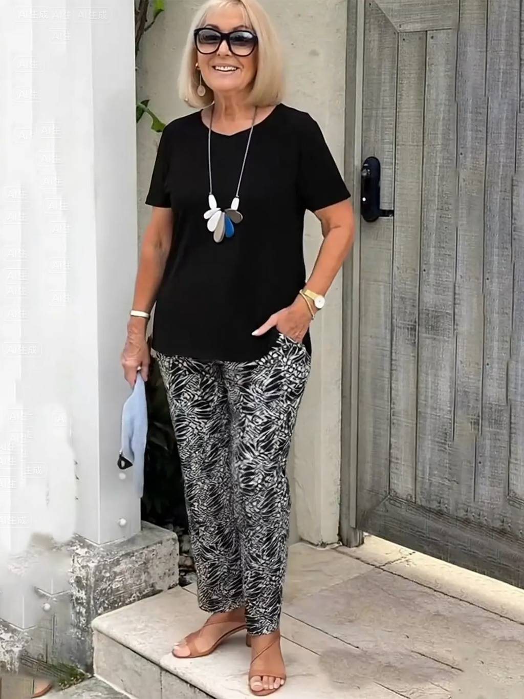 Vacation Two Piece Set Casual Holiday Loose Suit Two Piece Seaside Suit Holiday Clothing Sun Protection Suit