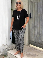 Vacation Two Piece Set Casual Holiday Loose Suit Two Piece Seaside Suit Holiday Clothing Sun Protection Suit