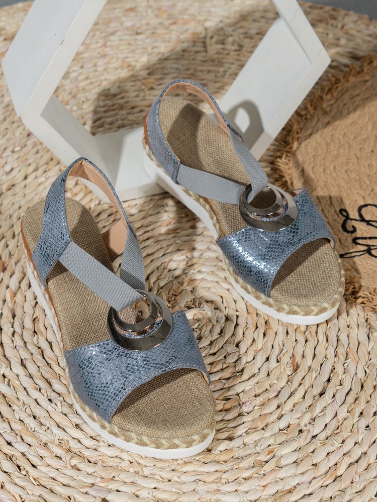 Sandals Metal Buckle Decorative Hemp Rope Wedge Heel Light Bottom Fish Mouth Sandals