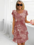 Evening Dress Best for Covering The Belly Loose Layer Chiffon Multi-layer Dress
