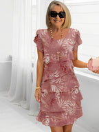 Evening Dress Best for Covering The Belly Loose Layer Chiffon Multi-layer Dress
