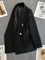 Classic Blazer Solid Color Leisure Cotton Coat for Women