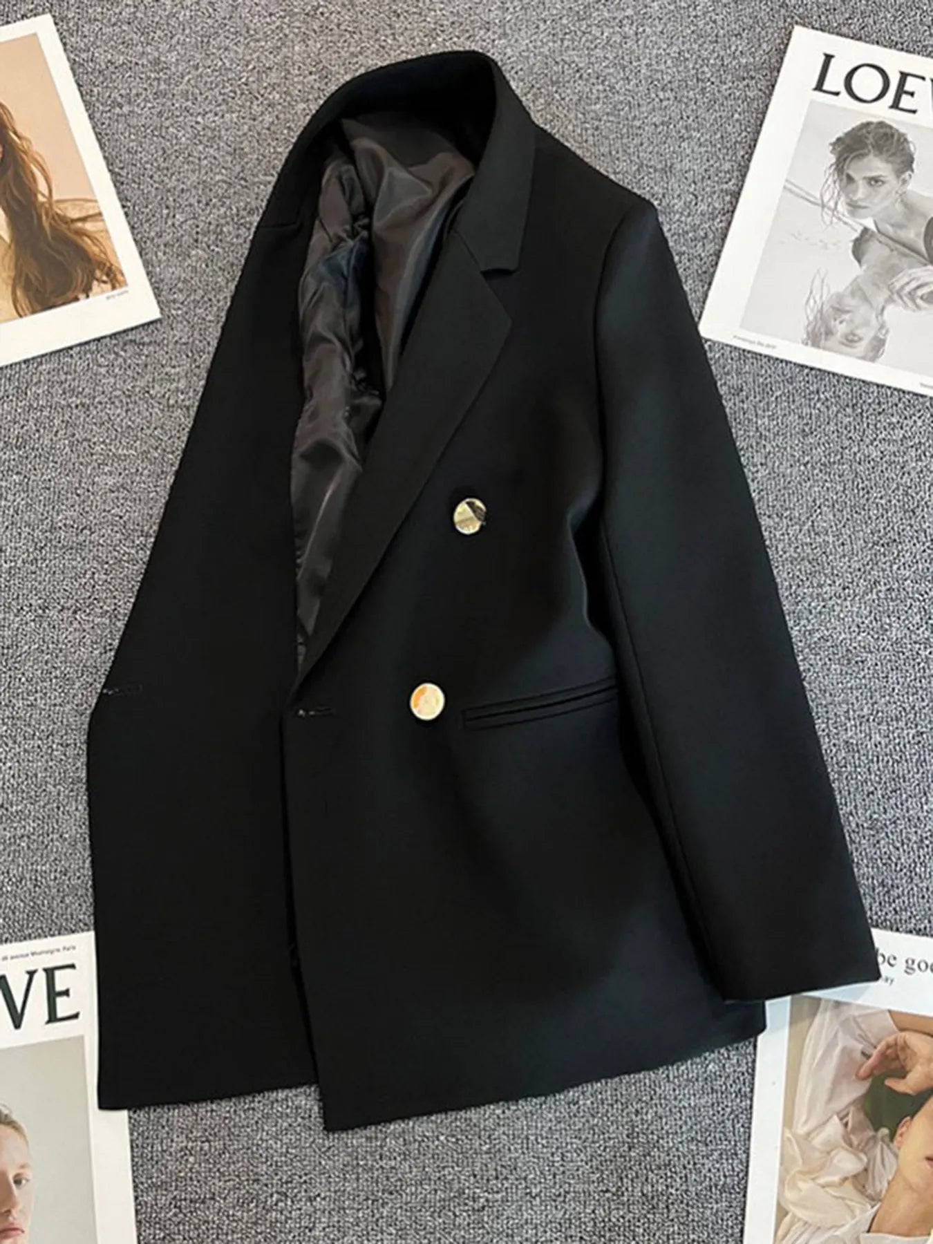 Classic Blazer Solid Color Leisure Cotton Coat for Women