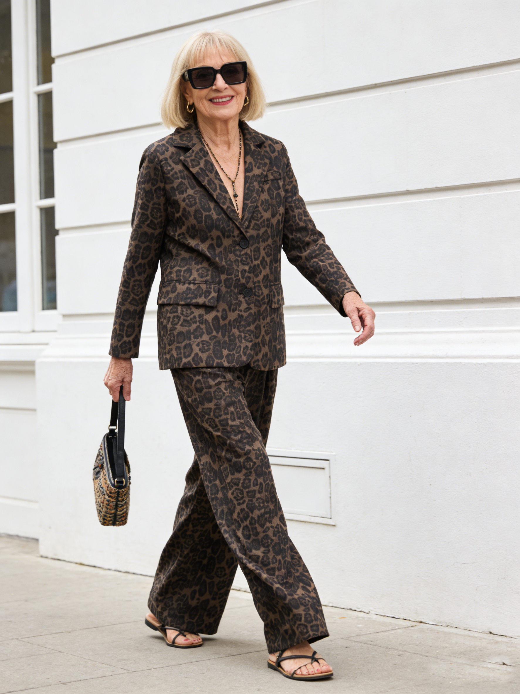 Two-Piece Suit Blazer Coat Pants Gorgeous Neutral Styles Suit
