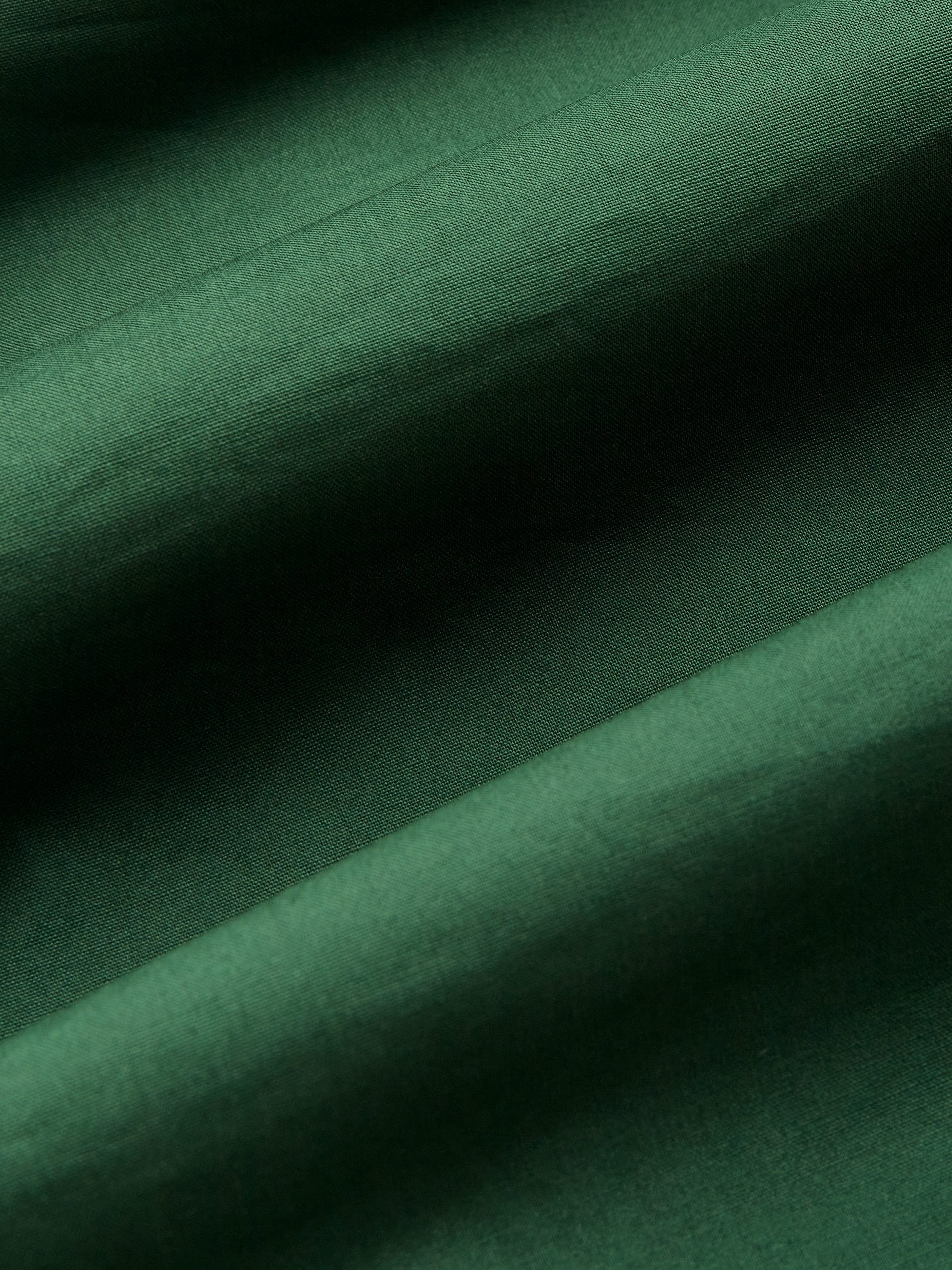 Cotton Maxi Dress, Balloon Sleeve, V neck, Plain, Vintage, Dark Green