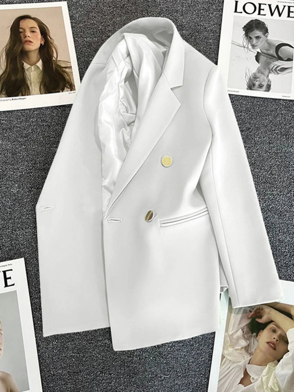 Classic Blazer Solid Color Leisure Cotton Coat for Women