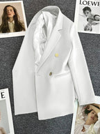 Classic Blazer Solid Color Leisure Cotton Coat for Women