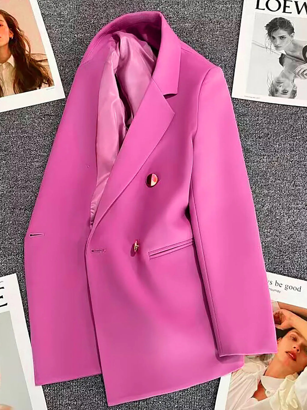 Classic Blazer Solid Color Leisure Cotton Coat for Women