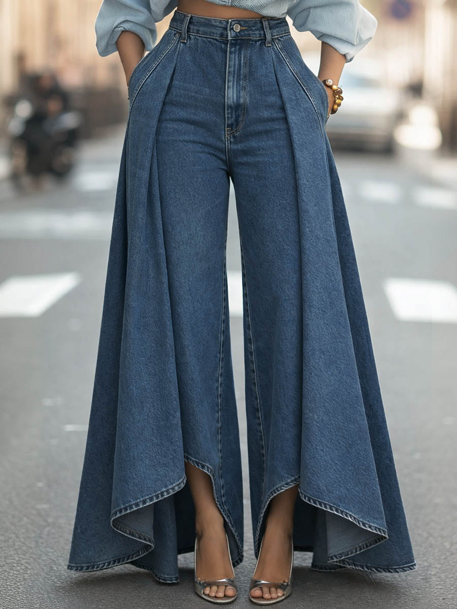 Women's High-waisted Loose-fit Wide-leg Jeans