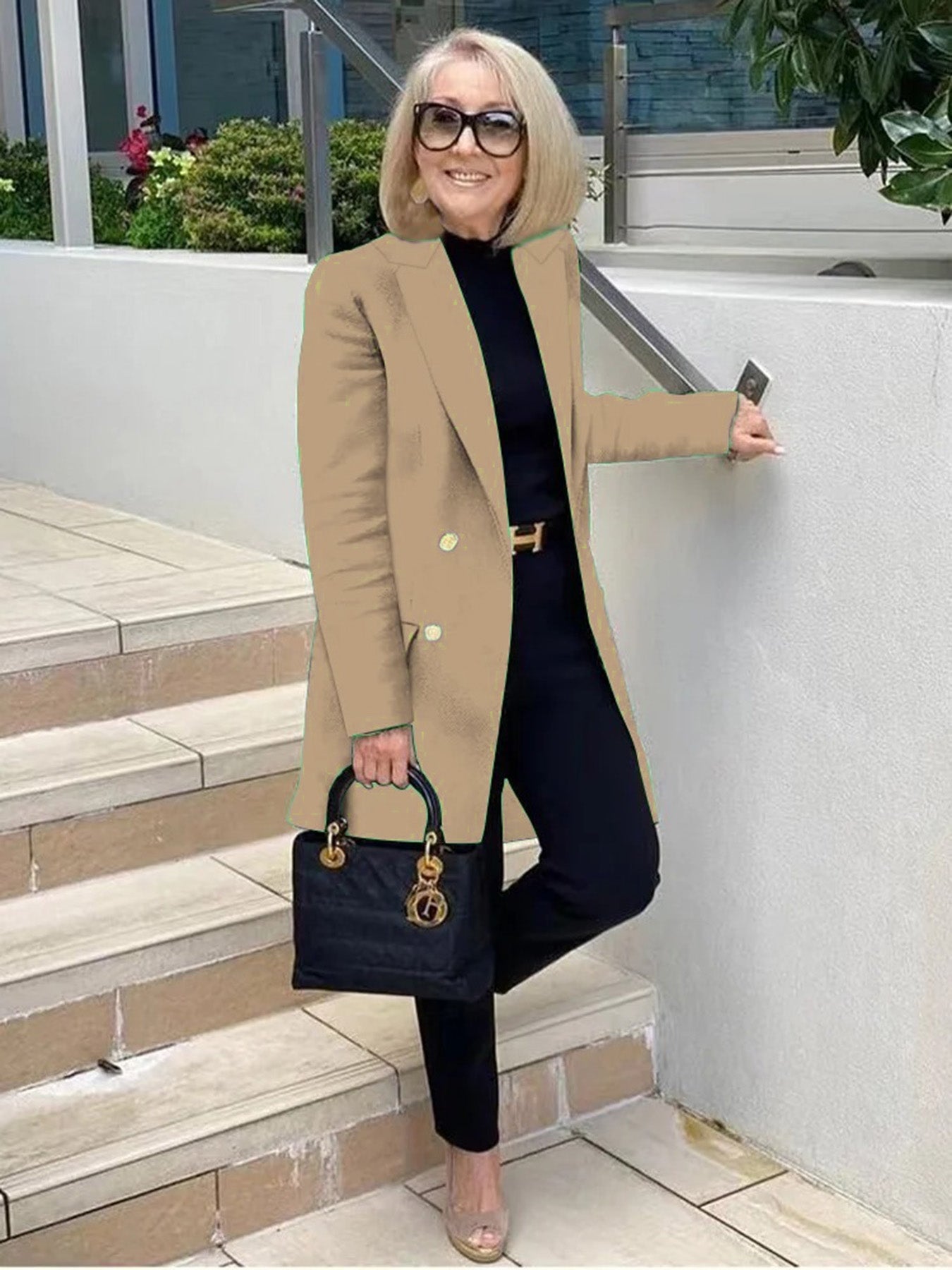 Classic Blazer Solid Color Leisure Cotton Coat for Women